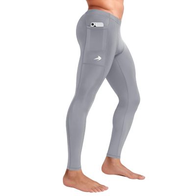 CompressionZ Men's Compression Pants for Workout, Sports|Base Layer Running Tights Leggings (W/Pockets, Gray, X-Large)