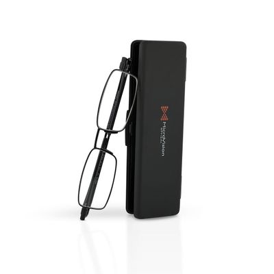 Microvision Flat Folding Reading Glasses, Black Frame, 1.5x Magnification For Women and Men, Compact, Portable, Durable