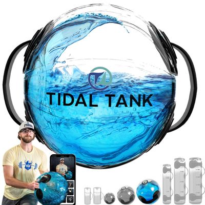 Tidal Tank Sphere - Original Heavy Bag Aqua Ball, Water Weight - Sandbag Weight Set for Home Gym, Adjustable Sand Bags Weights Workout - Portable Exercise Fitness Equipment - Workout Videos