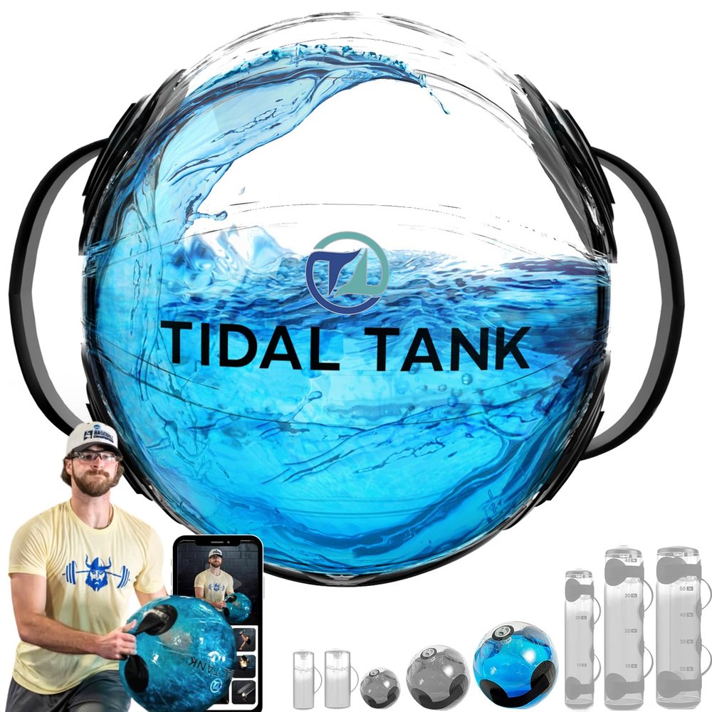 Tidal Tank Sphere - Original Heavy Bag Aqua Ball, Water Weight - Sandbag Weight Set for Home Gym, Adjustable Sand Bags Weights Workout - Portable Exercise Fitness Equipment - Workout Videos