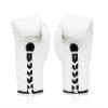 Fairtex BGL6 Handmade Leather Gloves| Optimal fist Closure with a Locked-Thumb Design| Premium Leather |Triple-Layered Foam |Lace-up Closure. Ideal for Boxing, MMA, and Kickboxing.(White/8oz) view 2