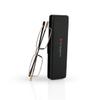 Microvision Flat Folding Reading Glasses, Gold Frame, 3x Magnification For Women and Men, Compact, Portable, Durable view 1