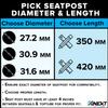 Kinekt Bike Suspension Seatpost, LR Lightweight Aluminum Alloy Seat Post for Road, Gravel and E-Bikes, Adjust to Weight and Riding Style, Quick and Easy Set-up (27.2mm diameter, 420mm seatpost length) view 2