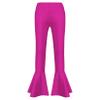 VernLan Kids Girls Shiny Metallic Gymnastics Athletic Bell Bottom Hip Hop Jazz Stage Performance Dancewear Hot Pink 10 Years view 1