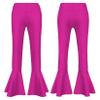 VernLan Kids Girls Shiny Metallic Gymnastics Athletic Bell Bottom Hip Hop Jazz Stage Performance Dancewear Hot Pink 10 Years view 4