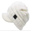 C.C Trendy Warm Oversized Chunky Soft Oversized Ribbed Slouchy Knit Hat with Visor Brim (Ivory) view 1