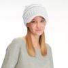 C.C Trendy Warm Oversized Chunky Soft Oversized Ribbed Slouchy Knit Hat with Visor Brim (Ivory) view 3