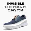 CHAMARIPA Men's Invisible Height Increasing Sneakers - 2.76 Inch Lift | Lightweight Mesh Lace-Up Shoes with Premium Leather Overlays & Ergonomic Support for Sports & Daily Wear view 3