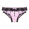 renvena Men's Sissy Crossdress Panties Silk Satin Bulge Pouch Bikini Briefs Low Rise Sleep Bottom Shorts Pink Large view 4