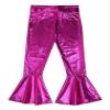 Oyolan Girls Ballroom Dance Pants Metallic Flare High Waisted Bell Bottom Legging Pants Jazz Hip Hop Dance Trousers Hot Pink 6 Years view 3
