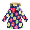 IBTOM CASTLE Boys Girls Winter Coat Fur Collar Hooded Toddler Winter Warm Coat Outwear Floral Print Hoodie Long Sleeve Padded Fleece Windproof Parka Overcoat Cotton Jacket for Kids Colorful 4-5 Years view 2
