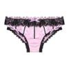 ACSUSS Men Shiny Satin Bulge Pouch Sissy Panties Lingerie Ruffle Crossdress Underwear Pink Medium view 3