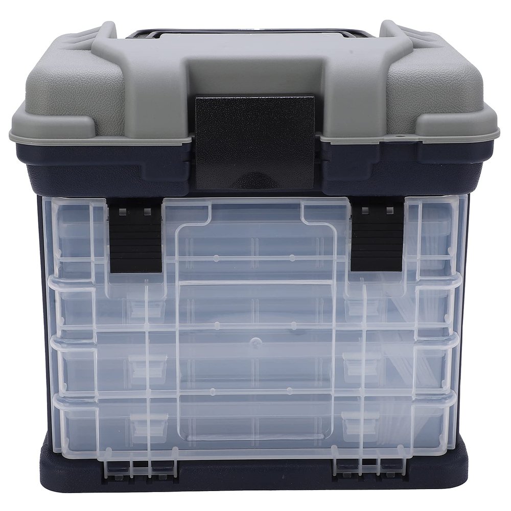 4 Layers Big Fishing Tackle Box, Portable 4 Layers Fishing Case with Handle Firm Adjust Layered for Sea Fishing for Boat Fishing