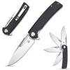 Sitivien ST126 Folding Knife,D2 Satin Blade+G10 Handles,Liner Lock,Deep Carry Pocket Clip for Outdoor and EDC(Black) view 1