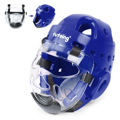 Tutoing Kids Adults Taekwondo Helmet Karate Headgear with Removable PC Face Shield Eva High-Density Foam Multiple Vents for Sparring Grappling Muay Thai Kickboxing MMA Karate Taekwondo Training