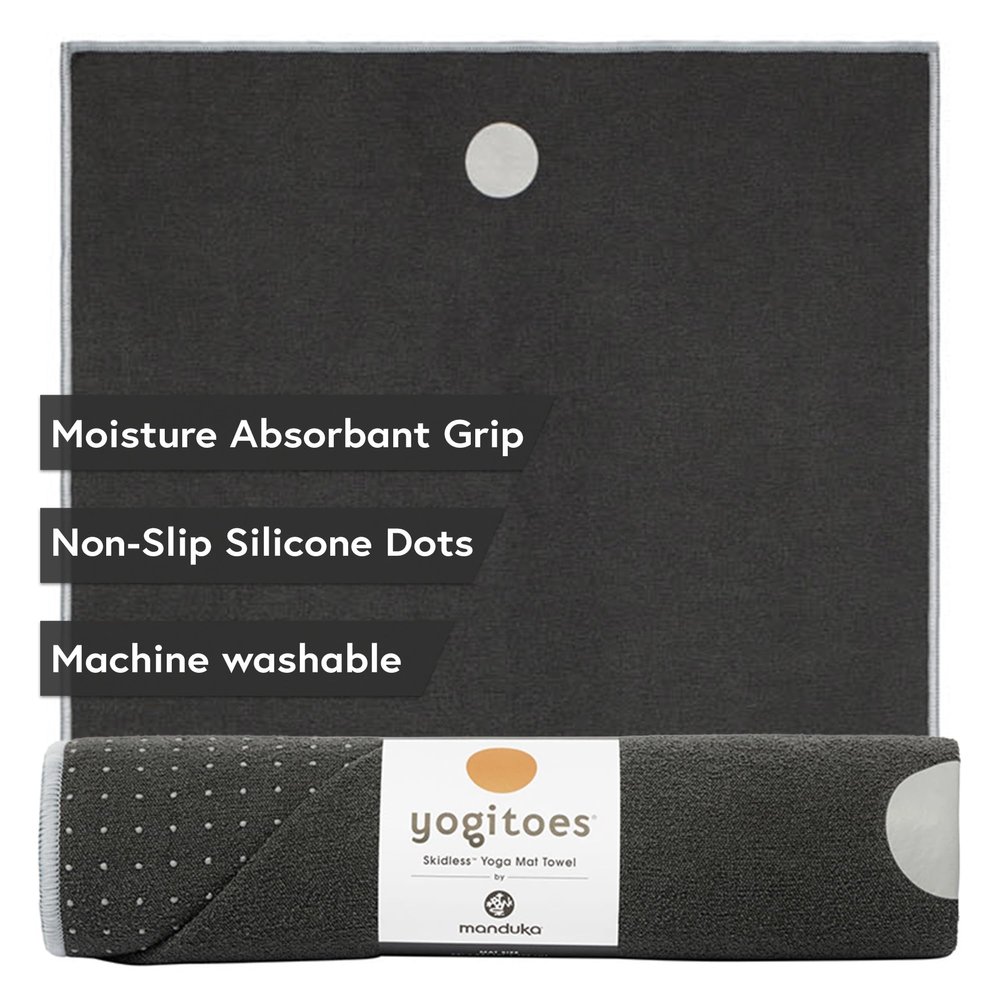 Manduka Yogitoes Hot Yoga Mat Towel - 71" | Moisture Activated Grip | Patented Silicone Nubs | Highly Absorbent, Durable & Easy Care | Made from Recycled Materials | 71 x 24 Inches