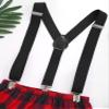 Alvivi Baby Boys Girls Outfit Y-Shape Plaid Suspender Bloomers Bow Tie for Cake Smash Birthday Party Red 6-9 Months view 3
