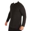 Kaxiya2021 Men's Lapel T-Shirt Casual Solid Color Striped Zipper Bottoming Shirt Long-Sleeved Warm Outdoor Sports Cycling Shirt (Black,Large) view 1