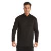 Kaxiya2021 Men's Lapel T-Shirt Casual Solid Color Striped Zipper Bottoming Shirt Long-Sleeved Warm Outdoor Sports Cycling Shirt (Black,Large) view 2