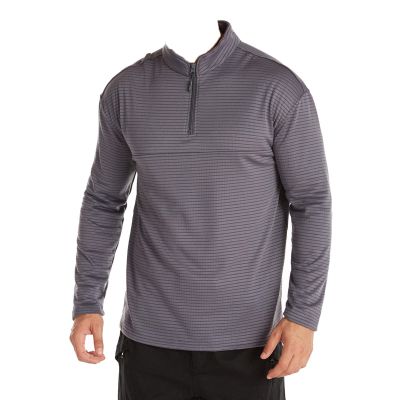 Kaxiya2021 Men's Lapel T-Shirt Casual Solid Color Striped Zipper Bottoming Shirt Long-Sleeved Warm Outdoor Sports Cycling Shirt (Grey,Medium)