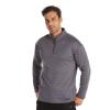 Kaxiya2021 Men's Lapel T-Shirt Casual Solid Color Striped Zipper Bottoming Shirt Long-Sleeved Warm Outdoor Sports Cycling Shirt (Grey,Medium) view 2
