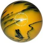 BuyBocceBalls - EPCO Candlepin Bowling Balls - Marbleized Glow - Yellow & Black (4 1/2 inch- 2lbs. 6oz.) - Single - Made in USA