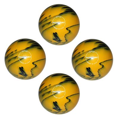 BuyBocceBalls - EPCO Candlepin Bowling Balls - Marbleized Glow -Yellow & Black (4 1/2 inch- 2lbs. 6oz.) - 4 Balls - Made in USA