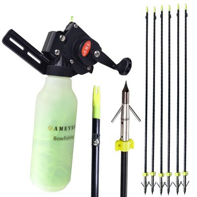 ZSHJGJR Archery Bowfishing Reel Spincast Reel Bowfishing Tool with 40m Fishing Rope Fishing Arrows Kit for Compound Recurve Bow Fishing Hunting Accessory