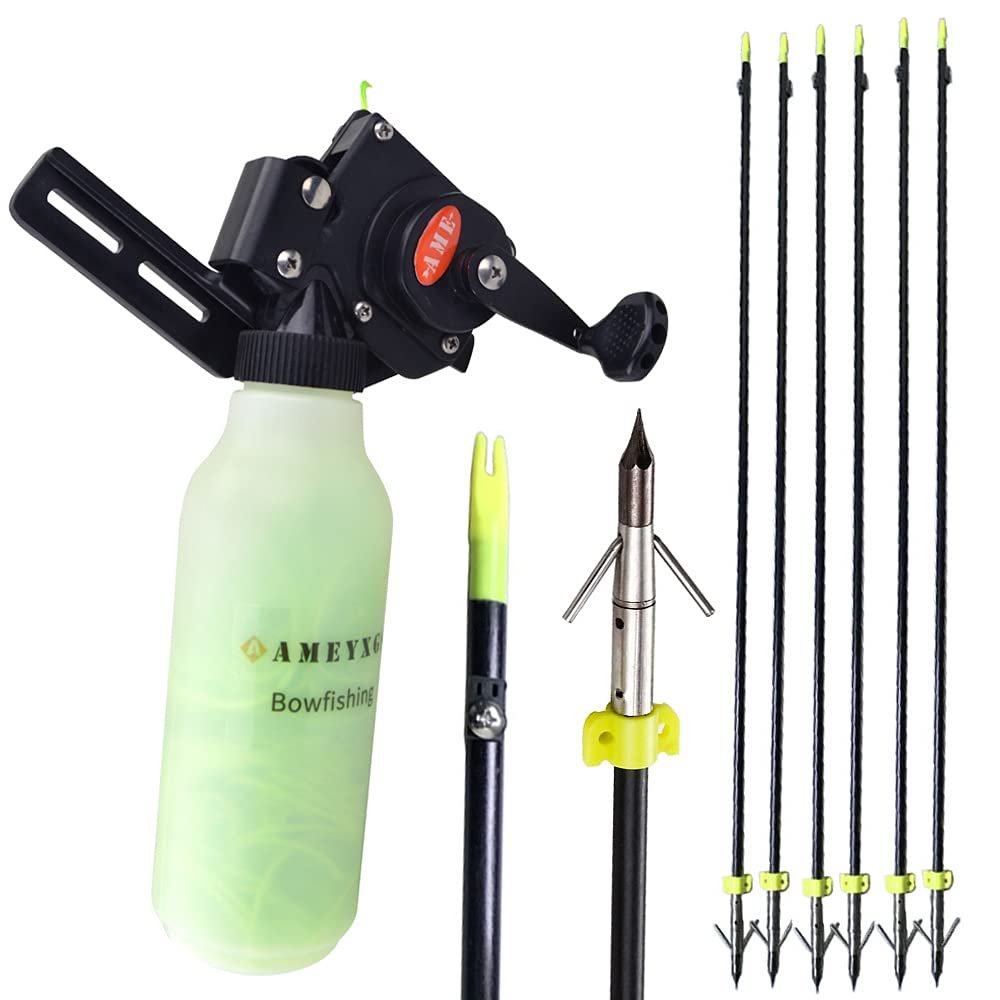 ZSHJGJR Archery Bowfishing Reel Spincast Reel Bowfishing Tool with 40m Fishing Rope Fishing Arrows Kit for Compound Recurve Bow Fishing Hunting Accessory