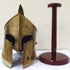 Halloween Medieval Armour King Leonidas Greek Spartan 300 Roman Helmet with Wooden Stand view 2