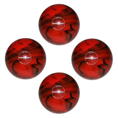 BuyBocceBalls - EPCO Candlepin Bowling Balls - Marbleized Glow -Red & Black (4 1/2 inch- 2lbs. 6oz.) - 4 Balls - Made in USA