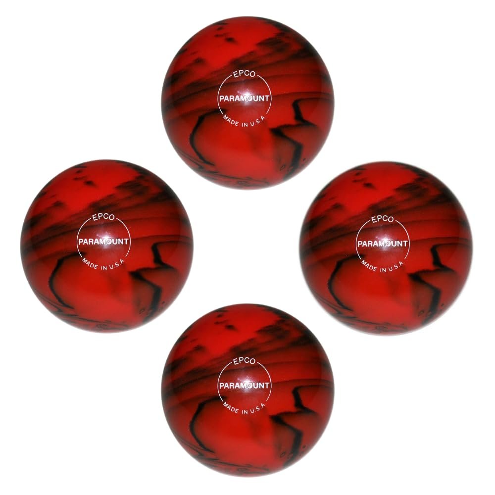 BuyBocceBalls - EPCO Candlepin Bowling Balls - Marbleized Glow -Red & Black (4 1/2 inch- 2lbs. 6oz.) - 4 Balls - Made in USA