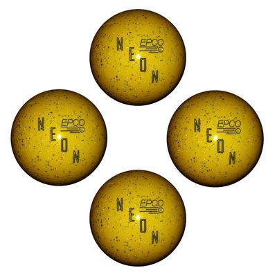 BuyBocceBalls - EPCO Candlepin Bowling Balls - Neon Speckled - Yellow (4 1/2 inch- 2lbs. 6oz.) - 4 Balls - Made in USA