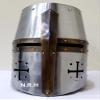 Nautical Replica Hub Medieval Metal Knight Helmets Crusades Templar Halloween Helmet Wearable W/Stand Medieval Costumes Silver Finish Helmet view 4