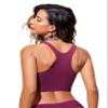 CRZ YOGA Racerback Bikini Tops for Women - Padded High Neck Modest Swim Sports Bathing Bra Fuchsia Medium view 2