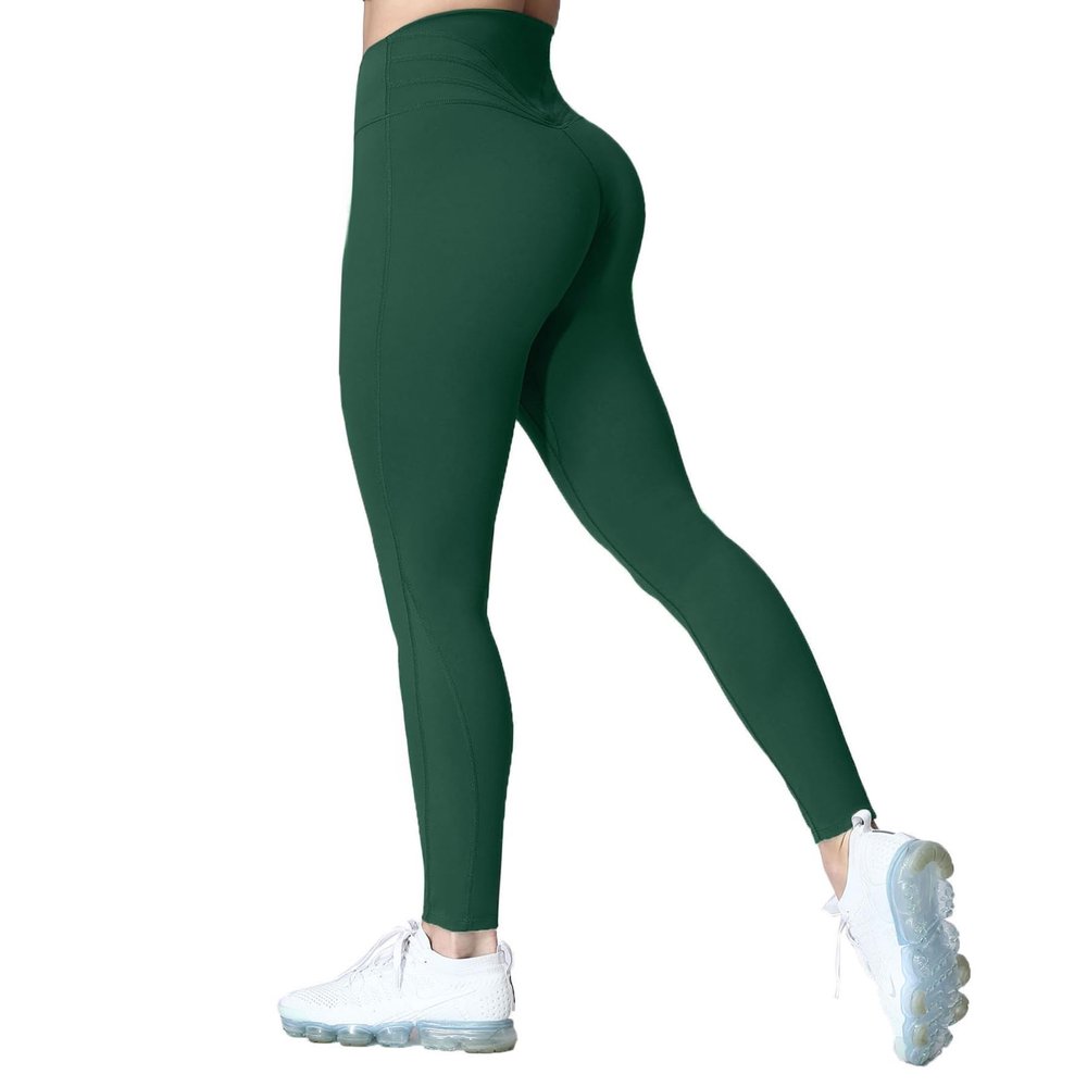 Aoxjox High Waisted Workout Leggings for Women Trinity Yoga Pants 26.5" (Storm Green, Small)