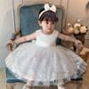 AIMJCHLD Princess Girls Lace Embroidery Bow Toddler Dresses Cute Sleeveless New Year Prom Dresses for Baby 3T 4T (White,110) view 3