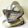 Medieval European Closed Helmet Knights Armor Helmet Roman Burgonet Halloween Helmet Silver Finish view 1