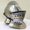 Medieval European Closed Helmet Knights Armor Helmet Roman Burgonet Halloween Helmet Silver Finish view 4