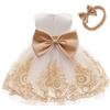 AIMJCHLD Little Baby Girls Christmas Dresses Kids Toddler Formal Easter Ball Gown Birthday Pageant Dress 2T 3T (White Gold,100) view 1