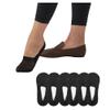 Flammi Women's Lace No Show Liner Socks Non Slip Cotton Bottom 6 Pairs (Black)8-10 US view 1