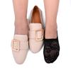 Flammi Women's Lace No Show Liner Socks Non Slip Cotton Bottom 6 Pairs (Black)8-10 US view 3
