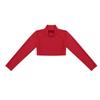 Moggemol Kids Girls Long Sleeve Mock Neck Athletic Crop Tops Yoga Gymnastics Ballet Dance Activewear Shirts Red 12 Years view 3