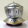 Armor Supplies Close European Medieval Halloween Helmet Brass Design Silver Finish with Wooden Stand Helmet view 3