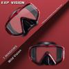 Adult Pano 3 Window Scuba Diving Mask, Tempered Glass Snorkel Mask Anti-Fog Swim Mask No Leakage Swim Goggles with Nose Cover Snorkeling Gear for Snorkeling, Freediving, Swimming (Crystal Red) view 2