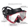 Adult Pano 3 Window Scuba Diving Mask, Tempered Glass Snorkel Mask Anti-Fog Swim Mask No Leakage Swim Goggles with Nose Cover Snorkeling Gear for Snorkeling, Freediving, Swimming (Crystal Red) view 3