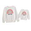 Herbeeza Mommy and Me Matching Pullover Sweatshirt Mama Mini Letter Printed Long Sleeve Casual Crewneck Top Shirt White view 1