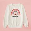 Herbeeza Mommy and Me Matching Pullover Sweatshirt Mama Mini Letter Printed Long Sleeve Casual Crewneck Top Shirt White view 2