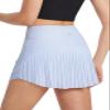 baleaf Pleated Tennis Skirt Skorts Skirts for Woman High Waisted Lightweight Athletic Golf Workout with Shorts Pockets Snow Blue Medium view 1