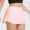 baleaf Women's Pleated Tennis Skirts High Waisted Lightweight Athletic Golf Skorts Skirts with Shorts Pockets Pink Large view 2